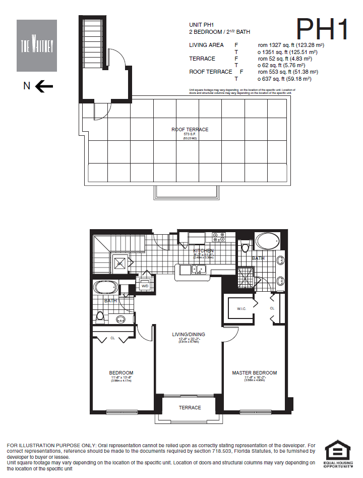Floor plan for 2 beds, 2 baths, 1160 sqft